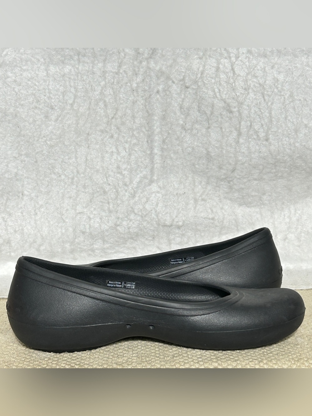 Crocs Womens Black Lightweight Slip Resistant SlipOn Work Ballet Flat Shoes SZ 7 - Picture 6 of 11
